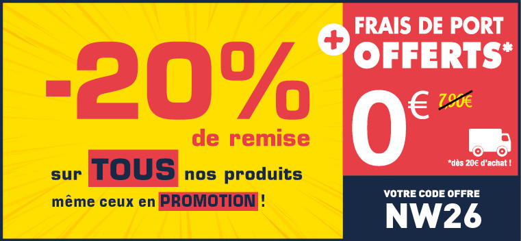 Profitez de -20% sur TOUS nos produits, m&ecirc;me ceux en PROMOTION !